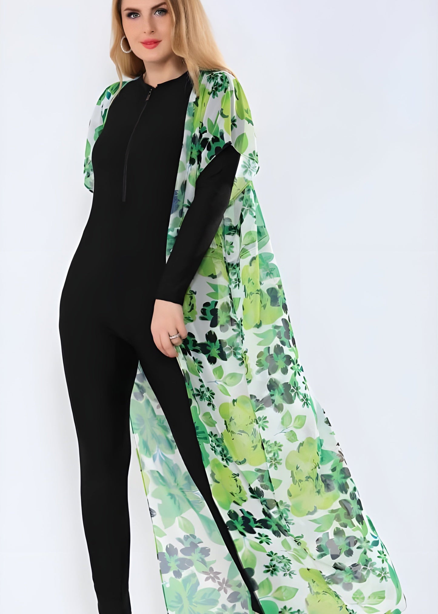 Long Sheer Beach Cover-Up with Adjustable Drawstring Waist