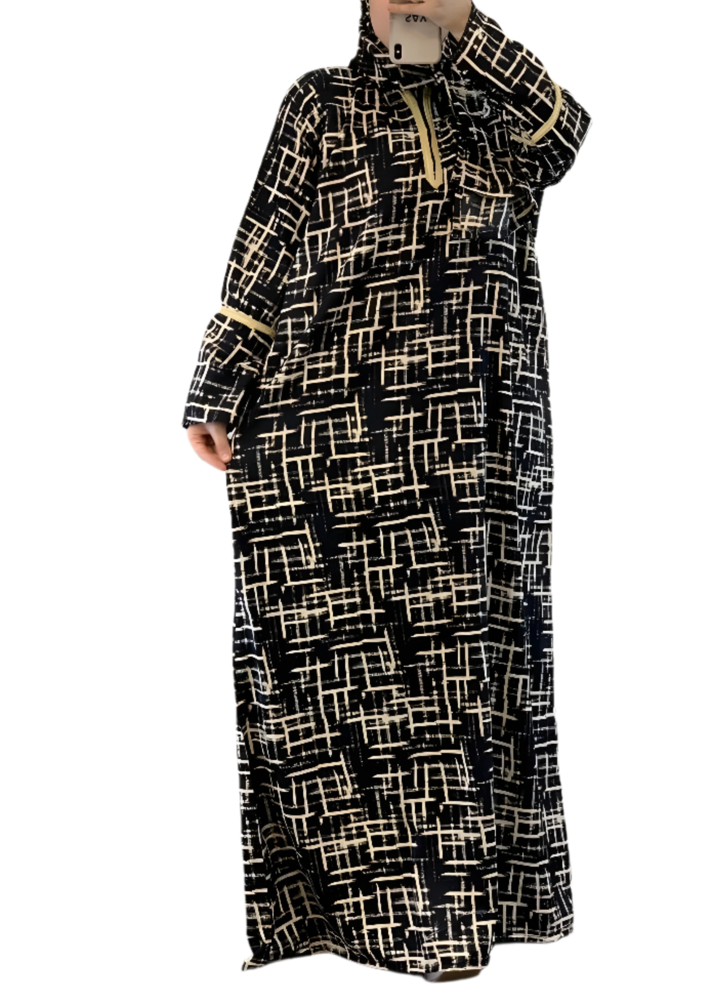 Geometric Print Prayer Abaya