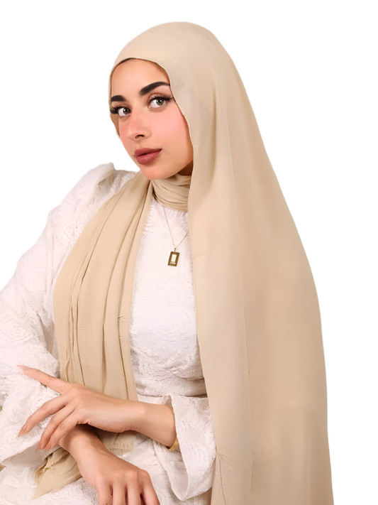 Beige Sponge Modal Hijab