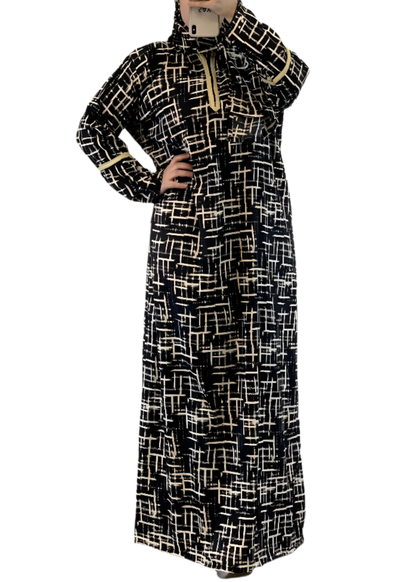 Geometric Print Prayer Abaya