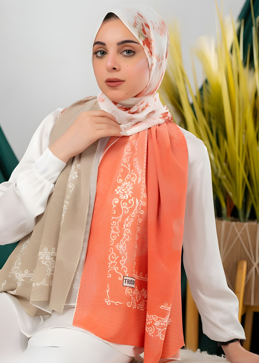 Multi-Color Crepe Chiffon Scarf