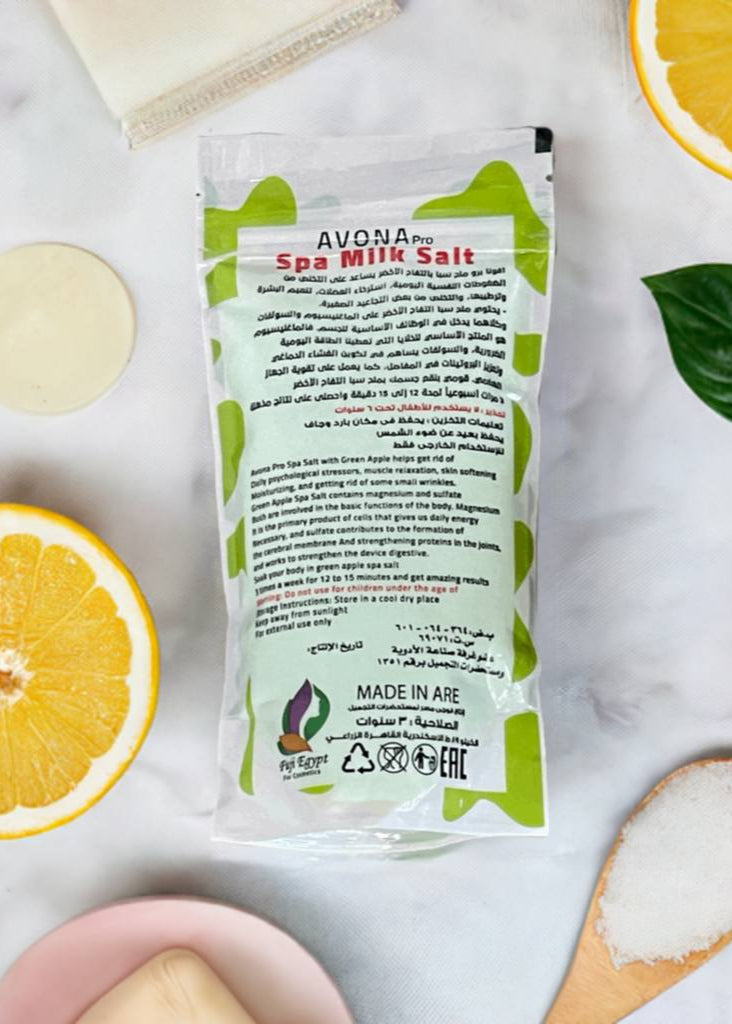 AVONA Pro Spa Milk Salt with Green Apple – Whitening & Exfoliating Scrub