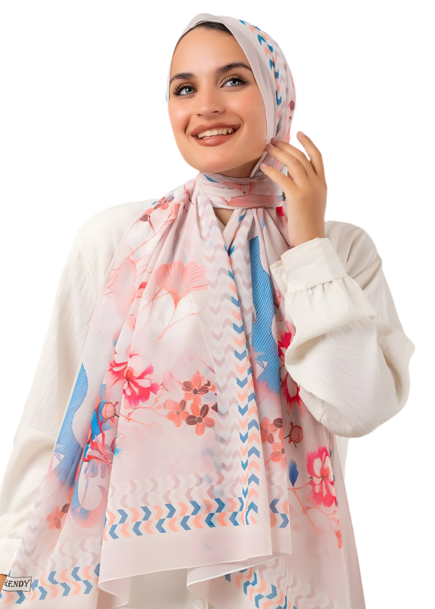 Floral Print Crepe Chiffon Hijab