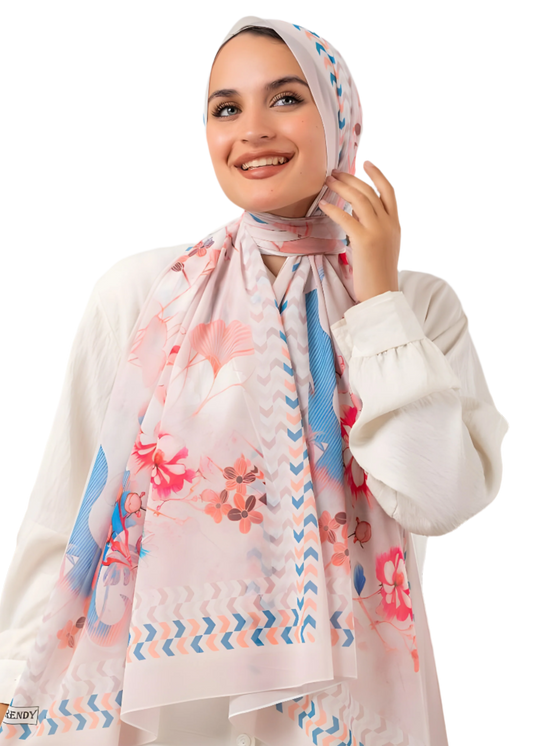 Floral Print Crepe Chiffon Hijab