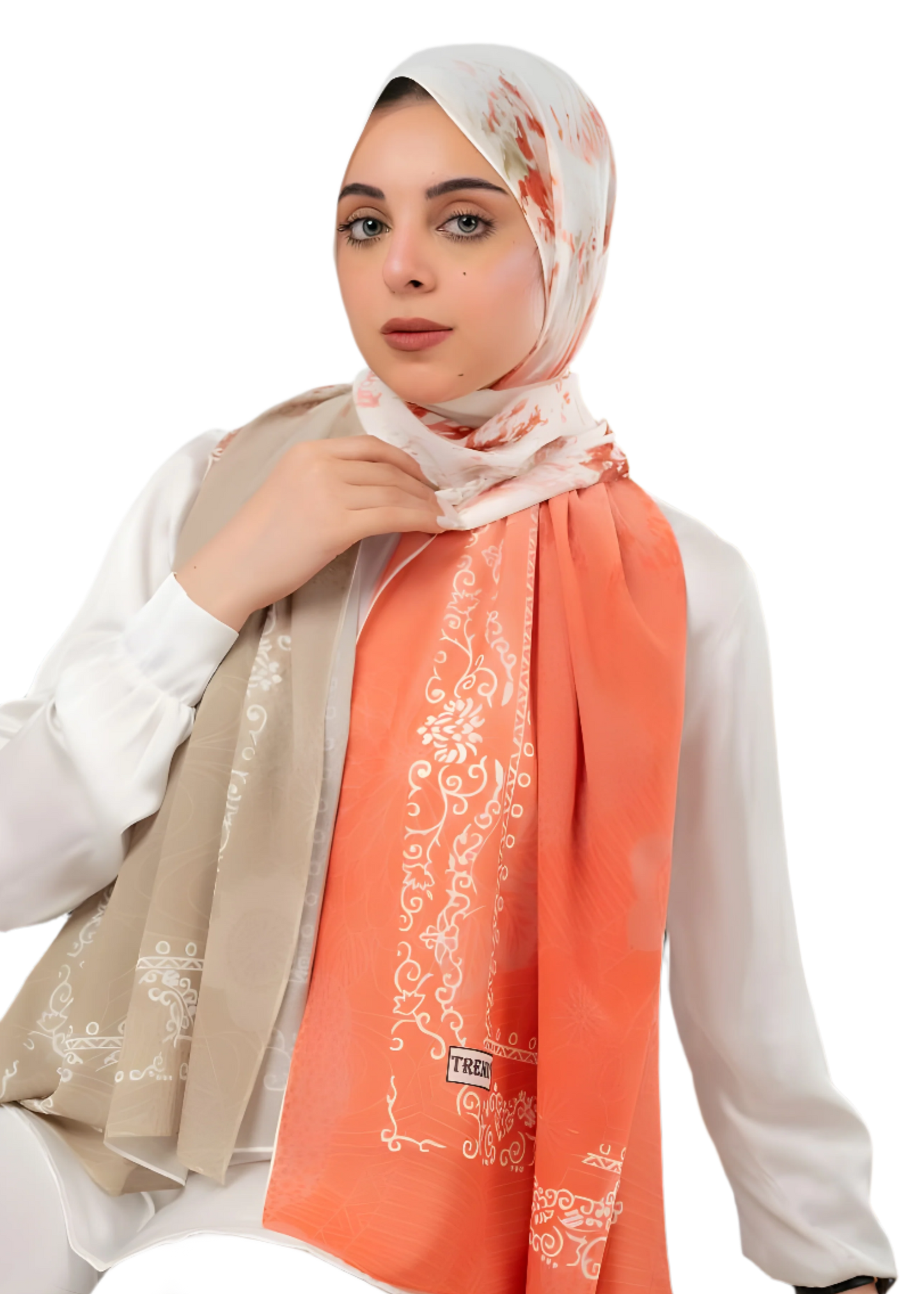 Multi-Color Crepe Chiffon Scarf