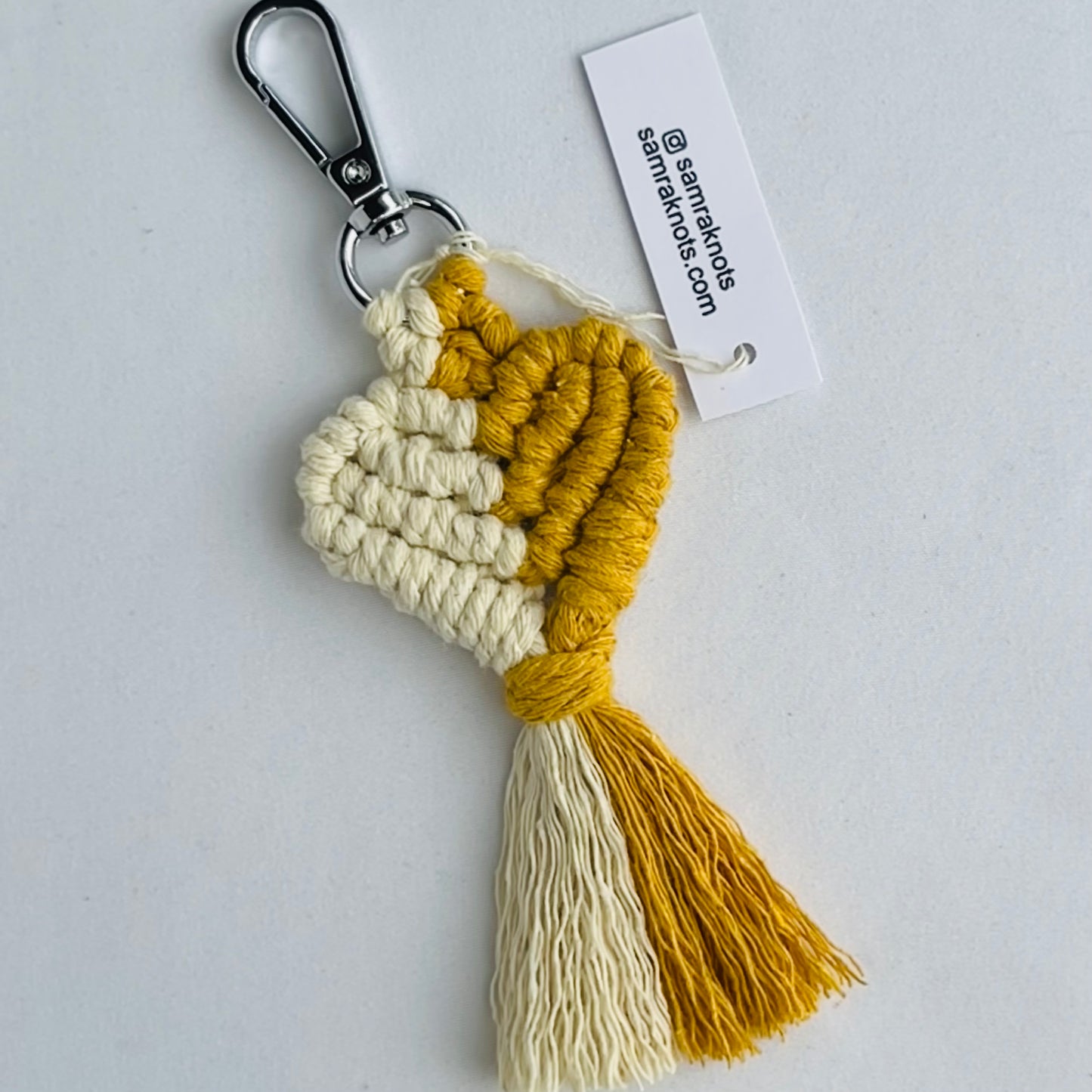 Handmade Macrame Heart Keychains