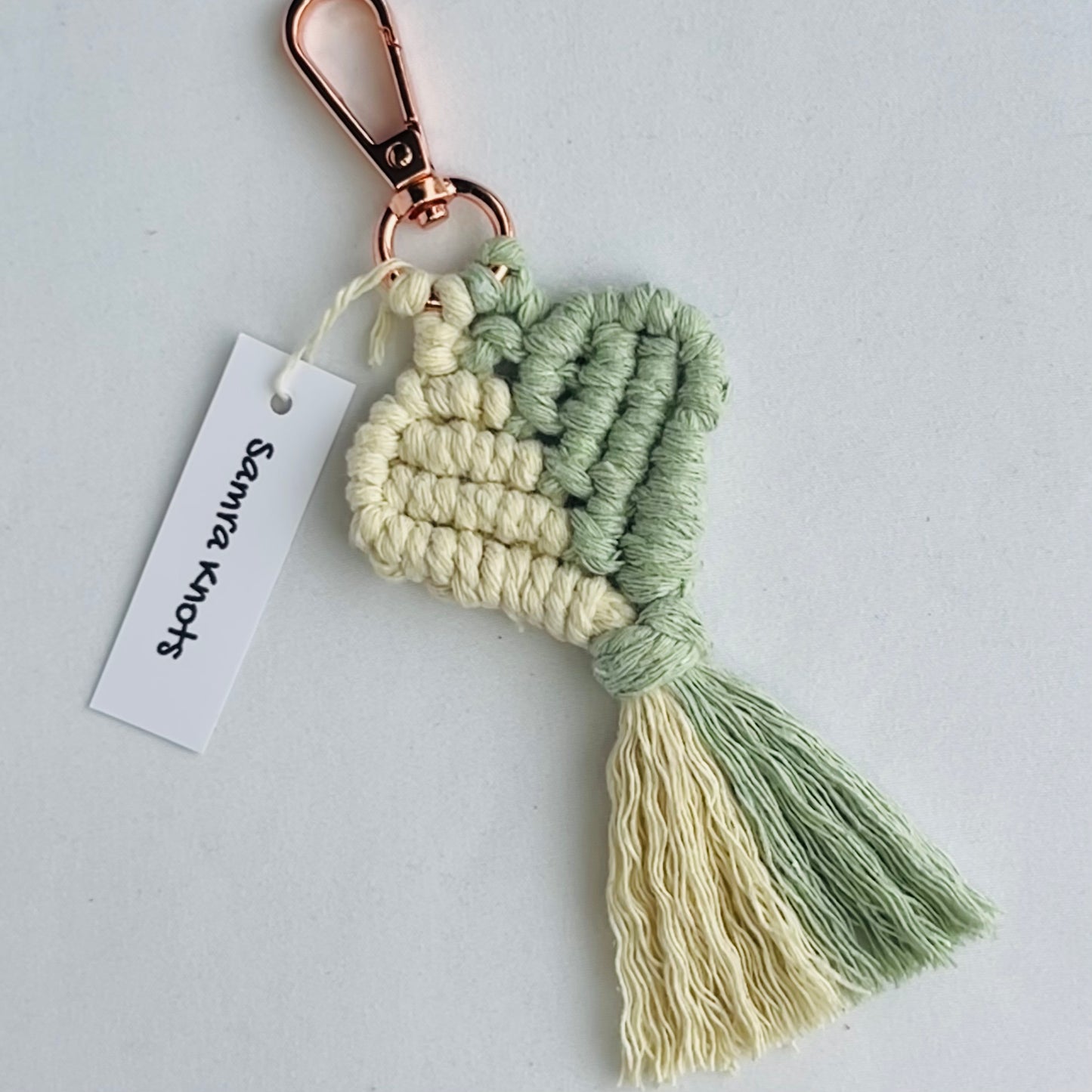 Handmade Macrame Heart Keychains