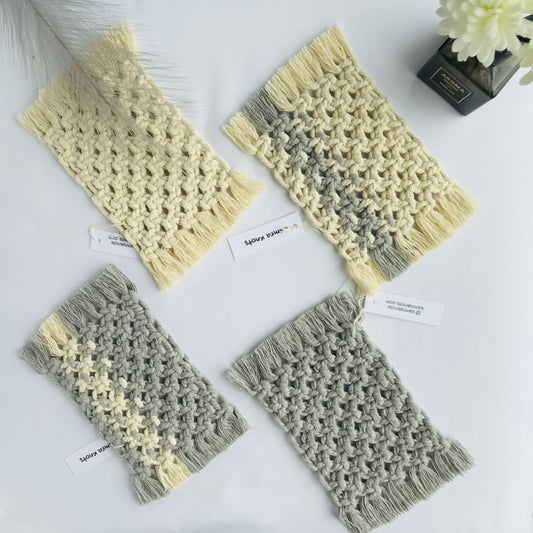 Soft Macrame Coasters - Set of 4