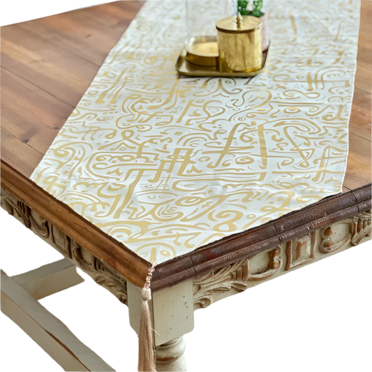 Arabian Table Runner - Beige / Gold - 125*45 cm