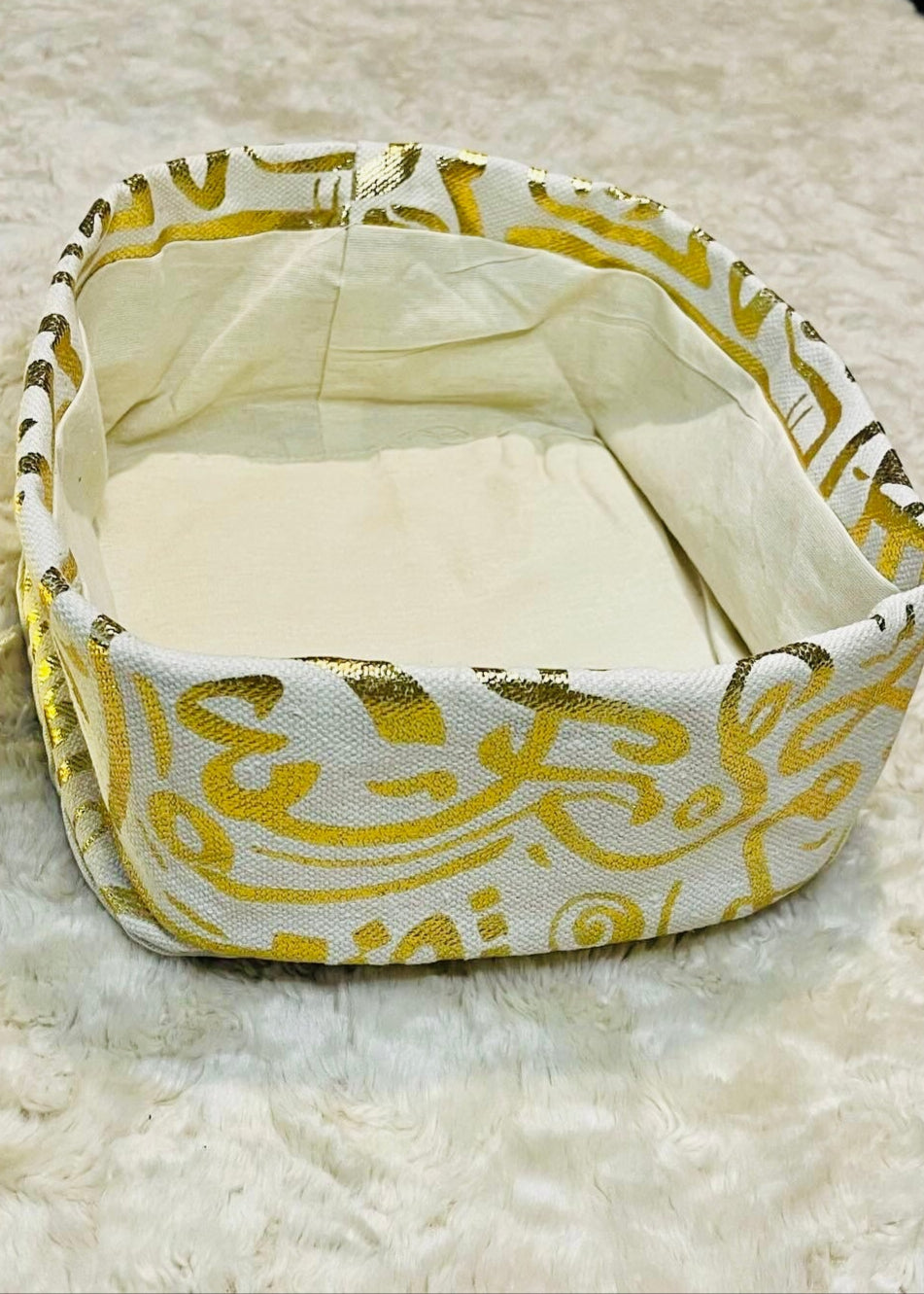 Arabic Calligraphy Bread Basket – Golden Linen Kitchen & Home Organizer