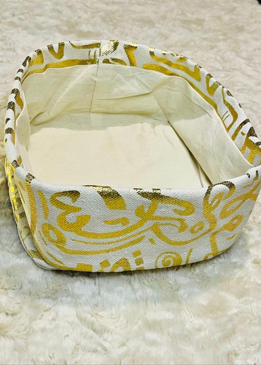 Arabic Calligraphy Bread Basket – Golden Linen Kitchen & Home Organizer