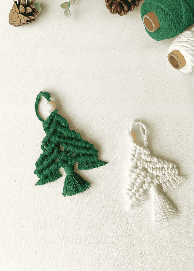 Handmade Macramé Mini Tree Ornament 🎄 Boho Christmas Décor