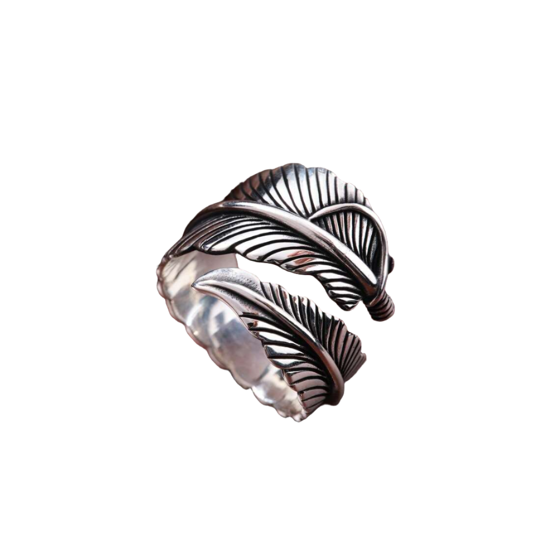 Silver Feather Men Ring, 8 grams