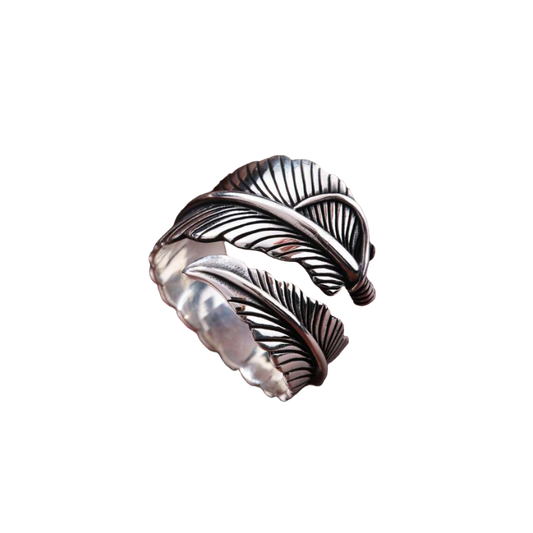 Silver Feather Men Ring, 8 grams